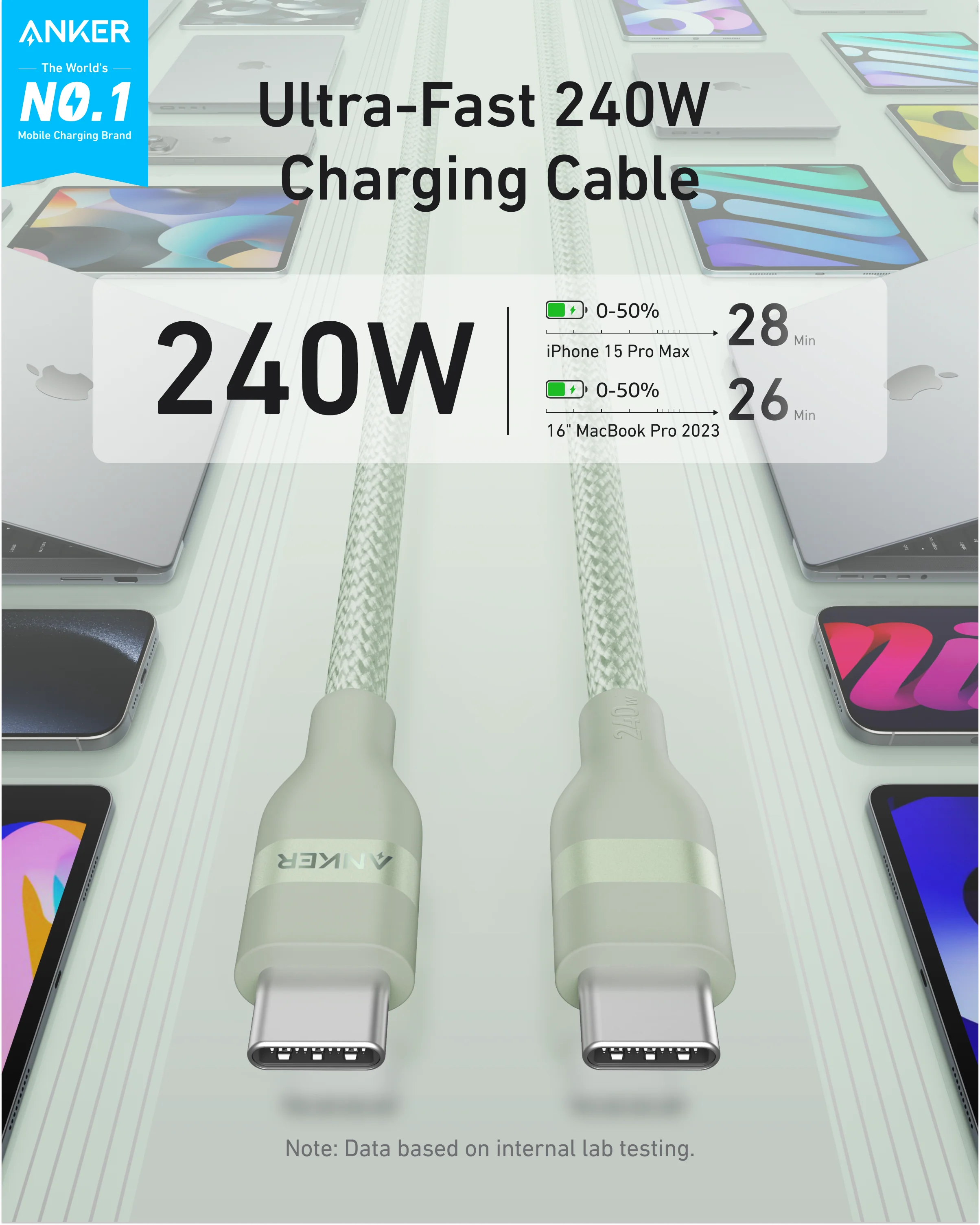 Anker USB-C to USB-C Cable (240W, Upcycled-Braided) - Image 20