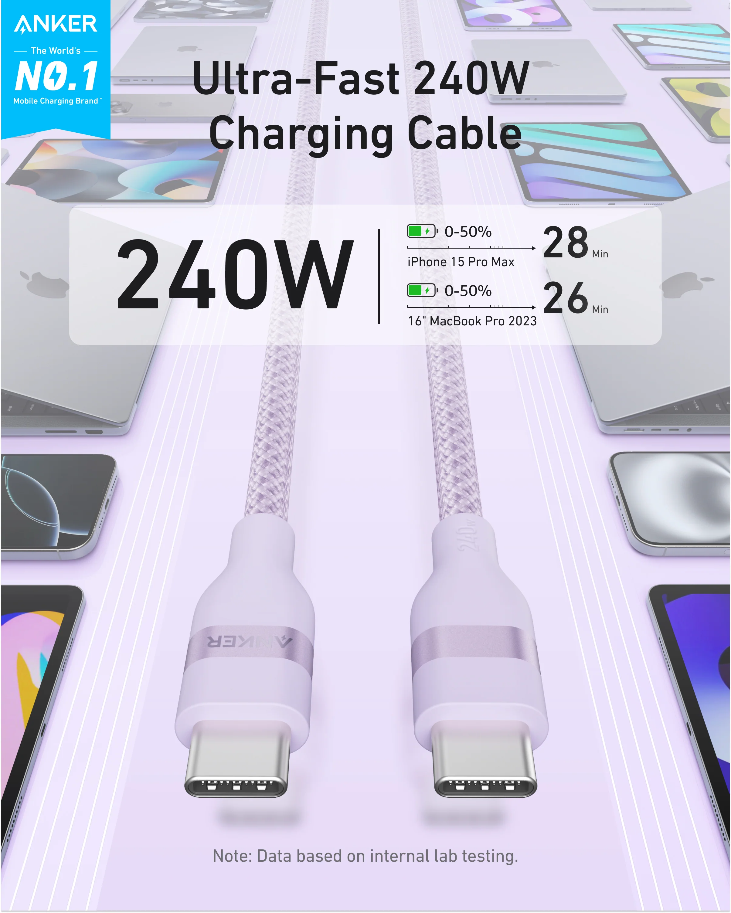 Anker USB-C to USB-C Cable (240W, Upcycled-Braided) - Image 25
