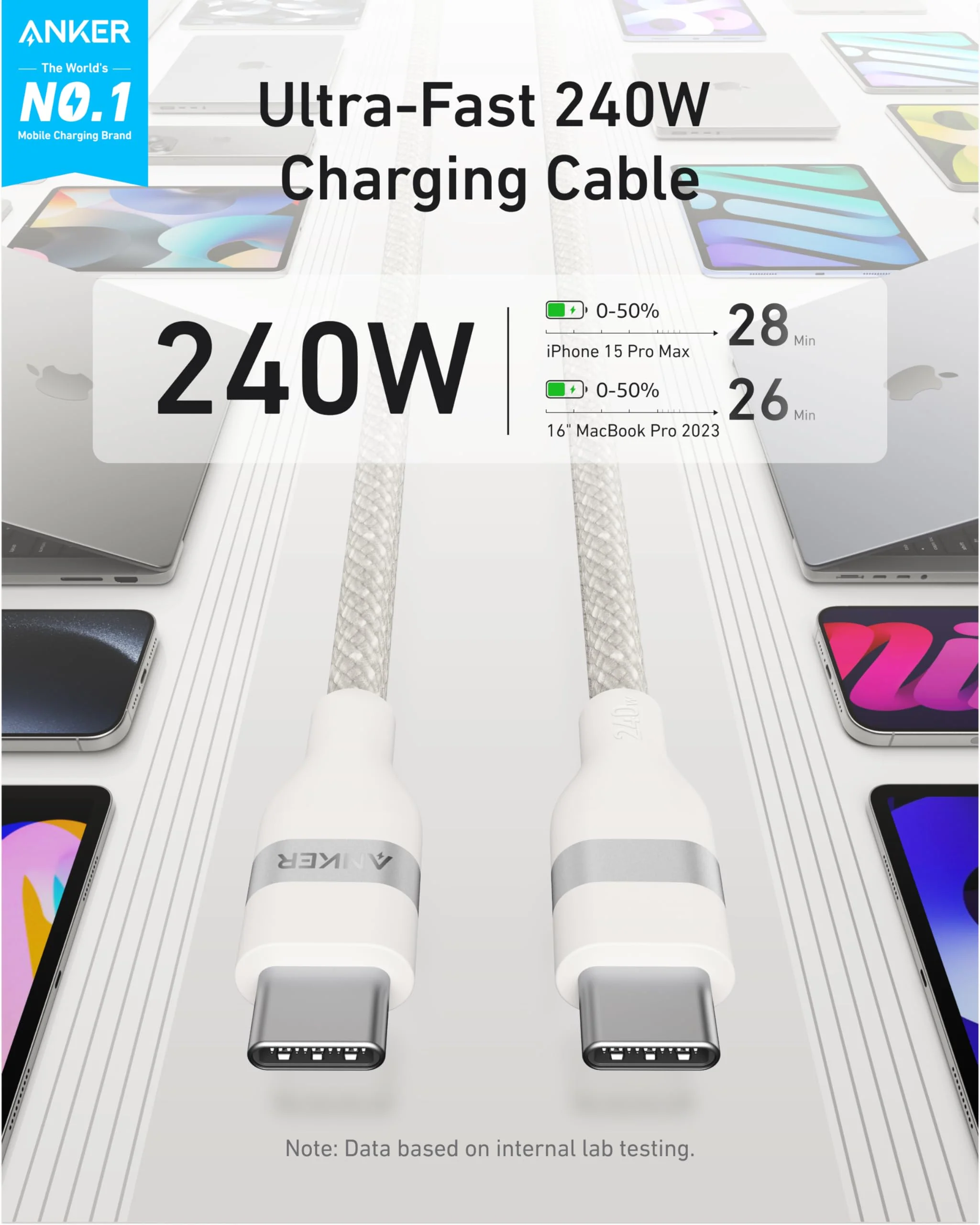 Anker USB-C to USB-C Cable (240W, Upcycled-Braided) - Image 31