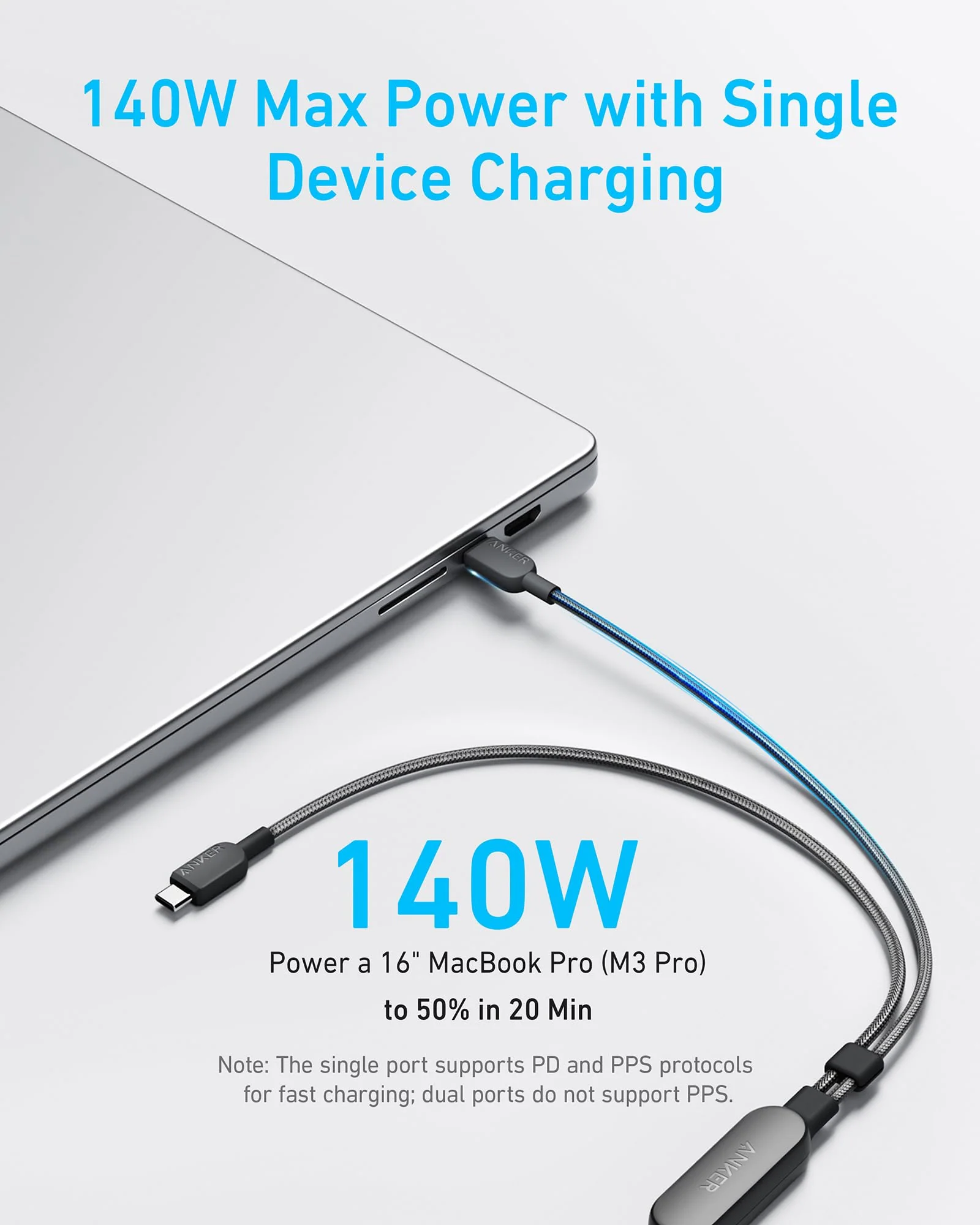 Anker 2-in-1 USB C to USB C Cable 140W - Image 6