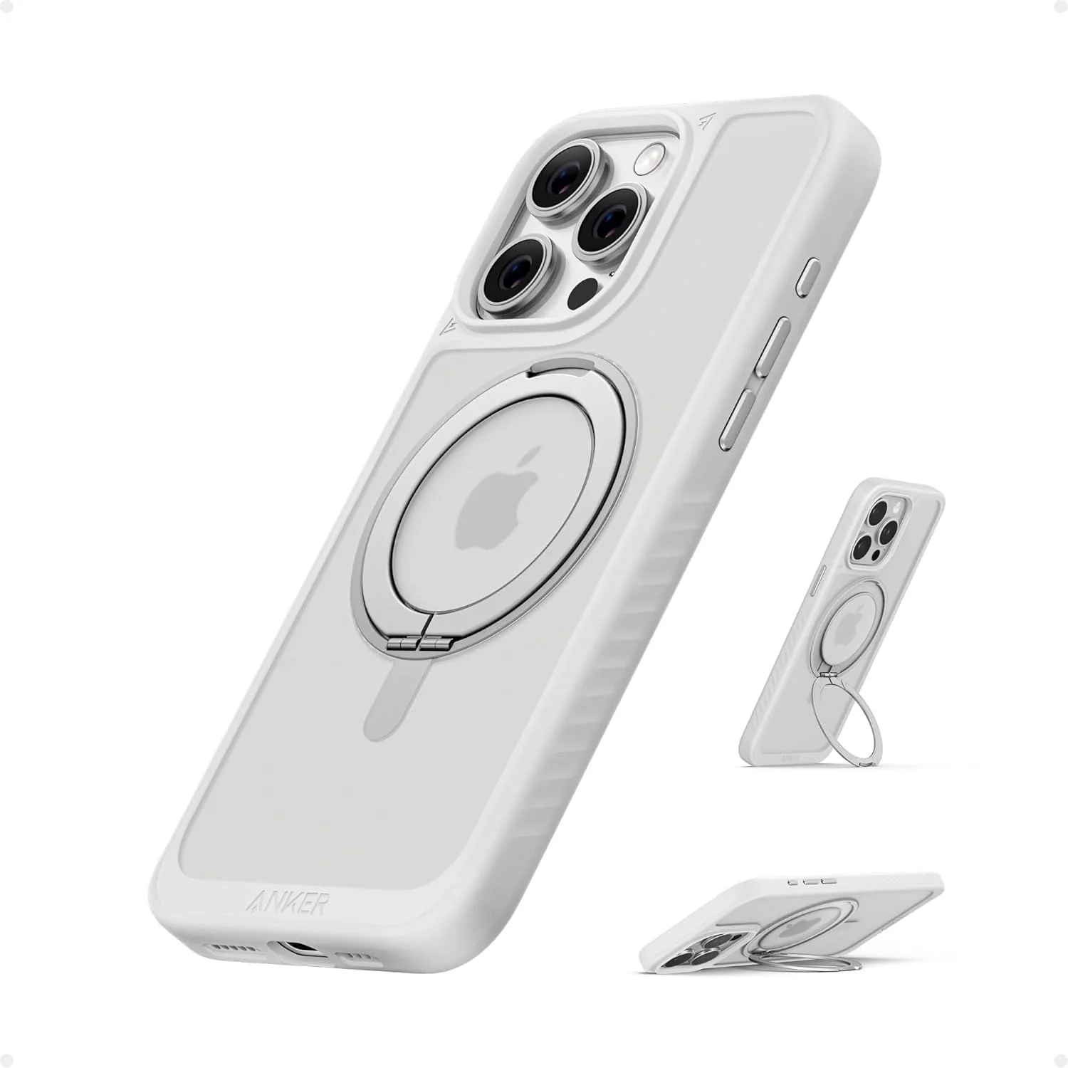 Anker MagGo Magnetic Case with Stand (360° Ring Stand, For iPhone)-Aurora White-iPhone 16 Pro - Image 19