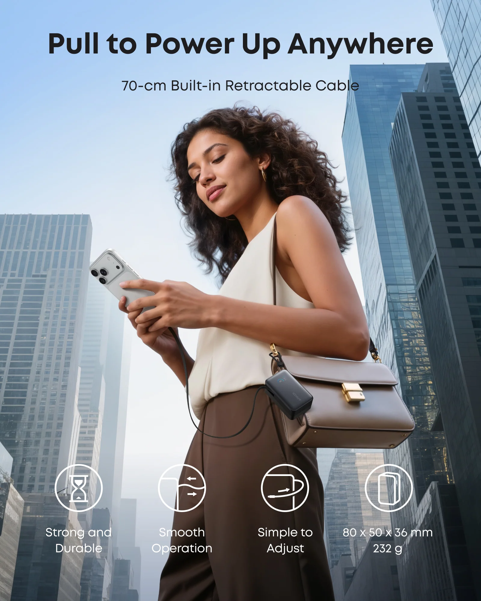 Anker Nano Power Bank (10K, 45W, Built-In Retractable USB-C Cable) - Image 5