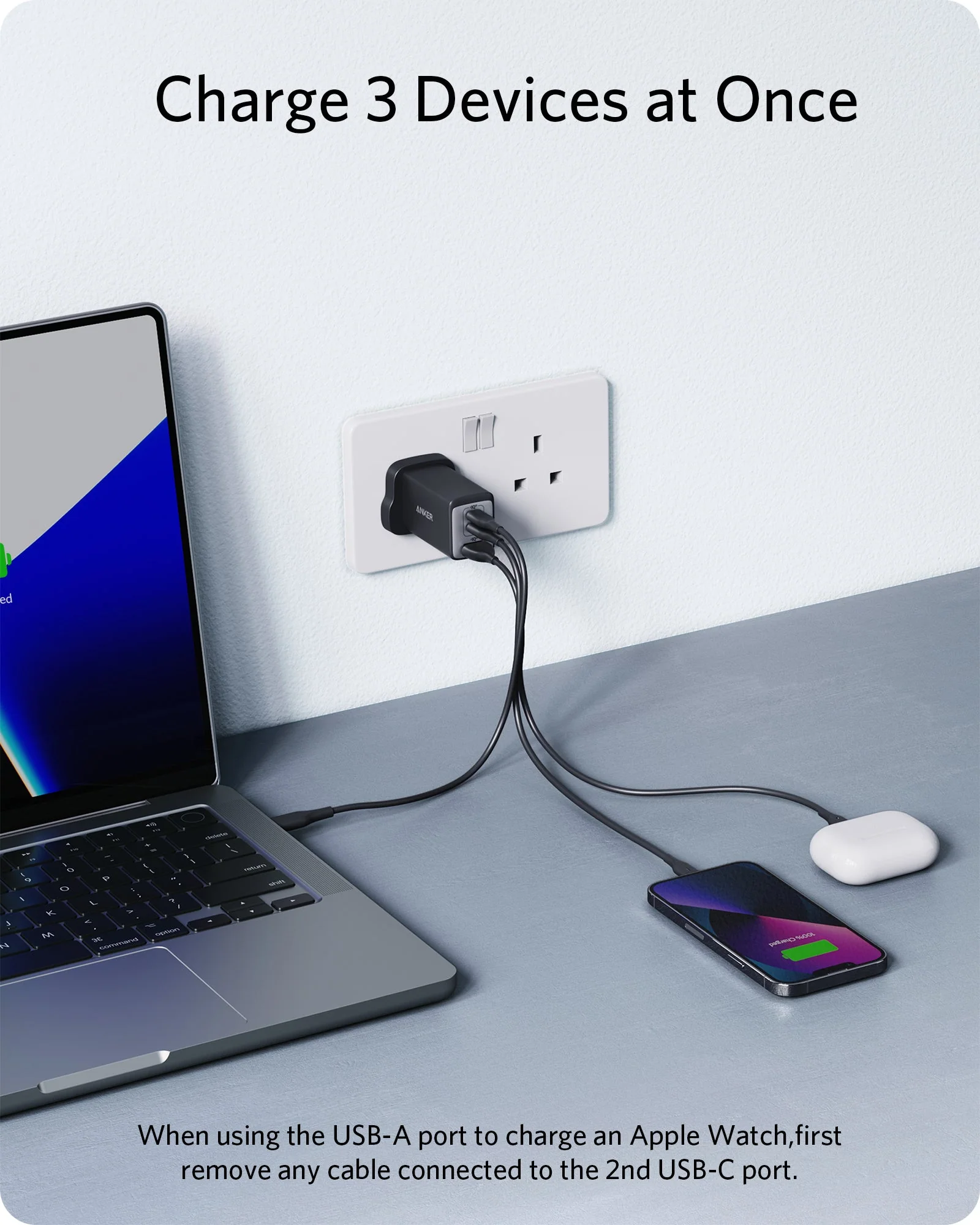 Anker 735 Charger (Nano II 65W), 3-Port Fast Charger Plug ｜2-Pack - Image 3